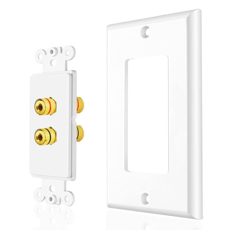 TNP 2 Pack Home Theater Speaker Wall Plate Outlet -