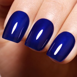 Imtiti Jelly Dark Blue Gel Nail Polish, Sheer Deep Blue UV/LED Soak Off Gel Polish for Nail Art Starter Manicure Salon DIY at Home, 1Pcs 0.5 Fl Oz