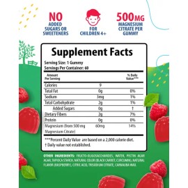 Gomitas De Magnesio Sunny Sam Sin Azúcar 500 Mg Para Niños Y