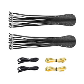 Motorcycle Brake Clutch Covers PU Leather Fringed Brake Lever Cover Universal Grip Tassels Motorcycle Handlebar Covers with Skull Beads (Black with Purple Strap, L*W: 14" X 3")