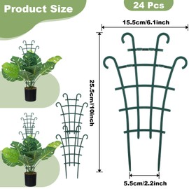 24 Pcs Plant Trellis Indoor, Stackable Plant Trellis for Climbing Plants Indoor, Small Plant Climbing Trellis for Potted Plants Plastic Climbing Plant Support Trellis for Houseplant