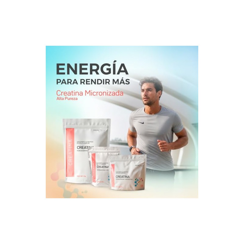 Primetech Nutrition Creatina Monohidratada Micronizada en Polvo 500 gr