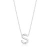 Philip Jones Initial Necklace Letter S Created with Zircondia® Crystals
