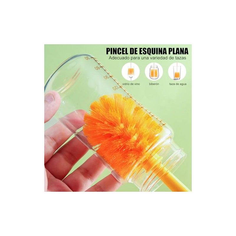 5 in 1 Cepillo para Biberones, 2Pcs Cepillo para Lavar