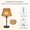 LAMSU Small Rattan Lamp Shade, Boho Bell Lamp Shades for