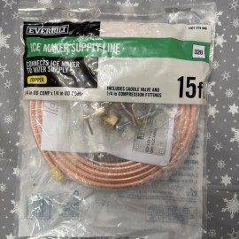 Everbilt Ice Maker Installation Kit Supply Lines Copper 1/4" x 15'