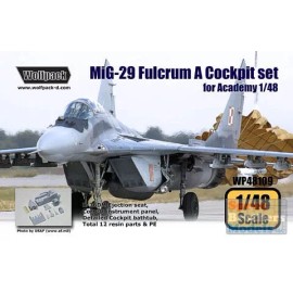 Wolfpack Design WPD48109 1:48 Wolfpack MiG-29 (9-12) Fulcrum A Cockpit Set (ACA kit) #48109