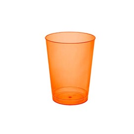 Party Essentials Hard Plastic 10-Ounce Party Cups/Drinking Glasses/Tall Tumblers, 100-Count, Neon Orange