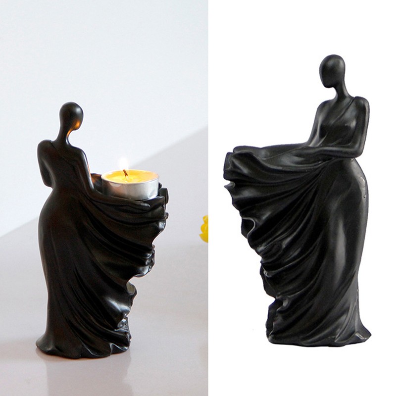 Figures Candle Holder Handmade Literary Female Form Stable Base Realistic