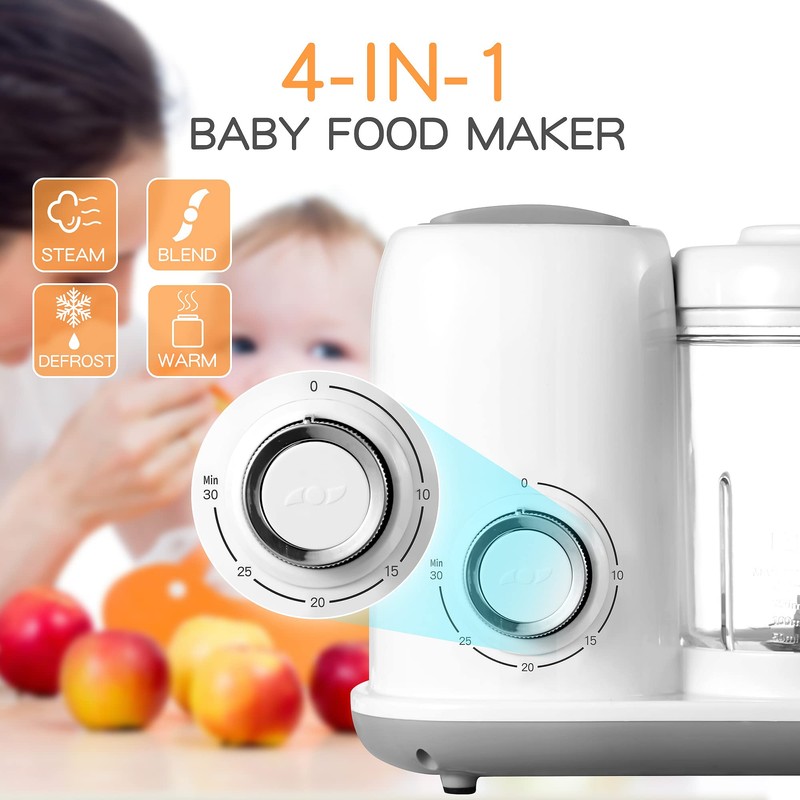 AMZBABYCHEF Baby Food Maker, 4 in 1 Baby Food Processor