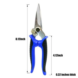 Whimsigulp Multipurpose Heavy Duty Scissors High Carbon Stainless Steel Shears Professional Metal Snips for Fabric Leather and Wire Cutting All-Purpose Tool for DIY and Trade Use