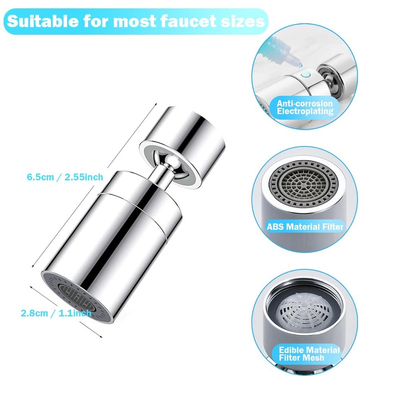 UBRAVE Tap Attachment, 360° Rotatable with 2 Modes Multifunctional Tap