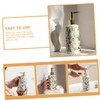 Sosoport Ceramic Flower Printing Lotion Dispenser Stylish Pump Bottle for