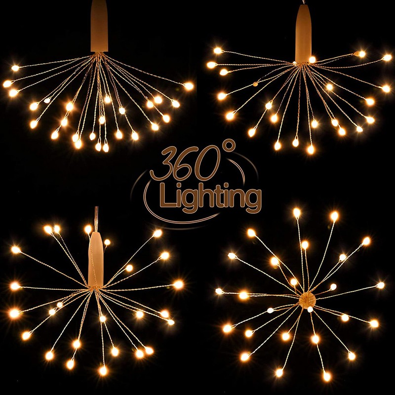Dreamworth 10 Pcs Total 200 LED Firework Copper Wire Lights,