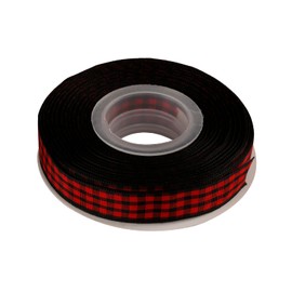 Joycrosso 5/8 Inch Wide Black and Red Gingham Ribbon Plaid Ribbon, great for Gift Wrapping Home Décor Floral Arrangement, 25 Yards-Roll