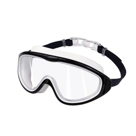 SWAUSWAUK Kids Swimming Goggles - Childrens Swimming Goggles Girls Boys 4-12 Years Larger Lens & Anti Fog (Black & White1)
