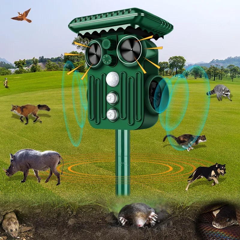 Jahy2Tech Solar 360° Ultrasonic Animal Repeller Cat Skunk Deer Motion