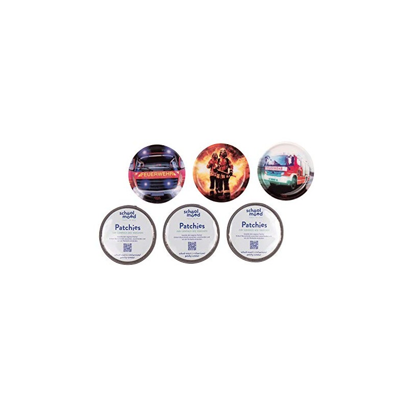 SCHOOL-MOOD Patchy Set of 6 Velcro Patches for School Bags