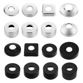 Pack of 2 Diameter 25 mm (3/4 Inch) Cover Rosette Black, Rosette Black, Pipe Cover, Thread Rosette Tap, Rosette for Shower Taps, Taps, Radiator (Black, 66 x 30)