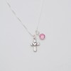 Cross Heart Necklace with Birthstone for Girls - Confirmation Gift