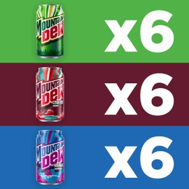Mountain Dew 3 Flavor Core Variety Pack (Dew, Code Red, Voltage), 12 Fl Oz (Pack of 18)