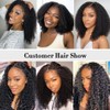 FACMOOD 4C Edges Glueless Wigs Kinky Curly Human Hair Pre