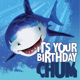 Club Pack of 192 Shark Splash Birthday Premium 3-Ply Disposable Lunch Napkins 6.5"