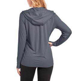 TACVASEN UV Protection Jacket Women Lightweight Beach Swimming Hoodies UPF 50+ Sun Protection Tops Full Zip Shirt Jacket Dark Grey
