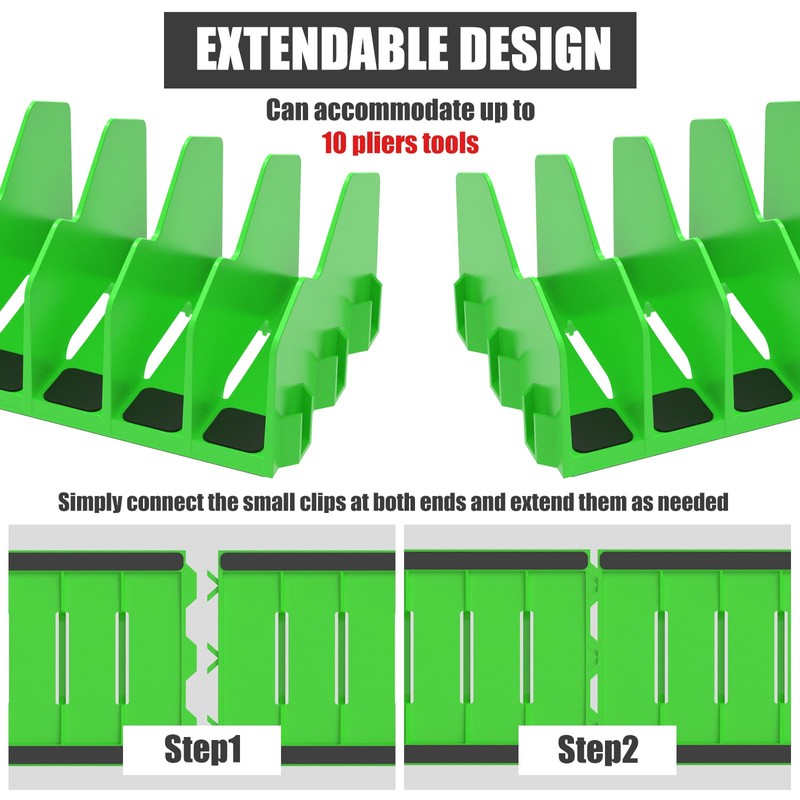 Plier Organizer Rack with Nonslip Rubber Base 10 Slots Plier
