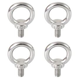 Qlvily 4 Packs 316 Stainless Steel 3/8" UNC Eye Bolt, Machinery Shoulder Eyebolts, Lifting Ring Threaded Eyebolt