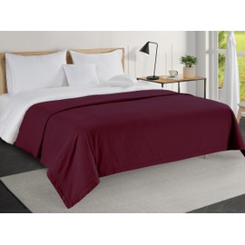 LANE LINEN Classic 3 Layer 100% Cotton Blanket, Gets Softer with Every Wash, for Versatile Use Like Camping, Travel, Guest Rooms and Outdoor Settings, King Size - Windsor Wine