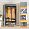 ULIFHOME H5C Clothes Rack with Cover, Portable Closet for Hanging