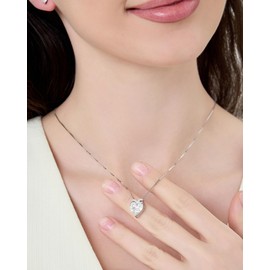 N9NEMUSES Moissanite Necklace for Women, 5 Carat Heart Moissanite I Love You Necklace, Wedding Anniversary Birthday Gifts for Women, Jewelry Gifts for Her Wife Girlfriend Mom