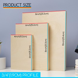 MEEDEN Unfinished Wood Canvas Kit: 3/4" Deep 4x6 6x8 8x10 Wooden Canvas Panel - 6 Pcs of Cradled Wood Art Boards for Pouring Art, Crafts, Painting