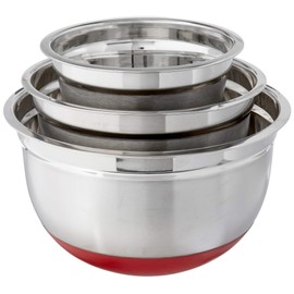 Cook Pro Stainless Steel Mixing Bowls with Non-Skid Base, Set of 3