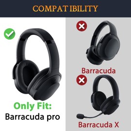 SOULWIT Cooling-Gel Earpads for Razer Barracuda Pro (Do Not Fit Barracuda/Barracuda X) Headphones, Ear Pads Cushions with Noise Isolation Foam, Ice Silk Fabric - Black