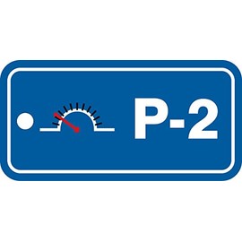 Accuform TDF702VPM Plastic "P-2 Pneumatic" Energy Source Standard Tag, 1-1/2" W x 3" L, Black/Red/White on Blue (Pack of 5)