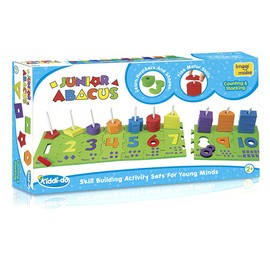 Imagimake Junior Abacus Skill Building Activity Set (2 Years +) to Help Learn Shapes, Numbers, Counting, Speech and Language, 8 mm & 10 mm Foam (Multicolor)