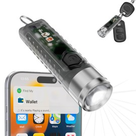 Travel Depot 2-in-1 Mini Flashlight Keychain w/Bluetooth Item Tracker, Compatible w/Apple Find My, Front Bike Light Rechargeable, Magnetic Mount, LED Light Modes, Loud Sound – Compact, Versatile