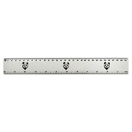 'Panda Face' 30cm (12 Inch) White Plastic Ruler (RL00027264)