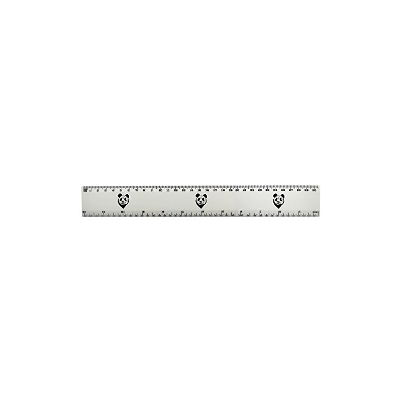 'Panda Face' 30cm (12 Inch) White Plastic Ruler (RL00027264)