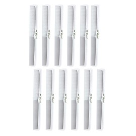 18cm All Purpose Hair Comb. Hair Cutting Combs. Barber's & Hairstylist Combs. White 12 Combs