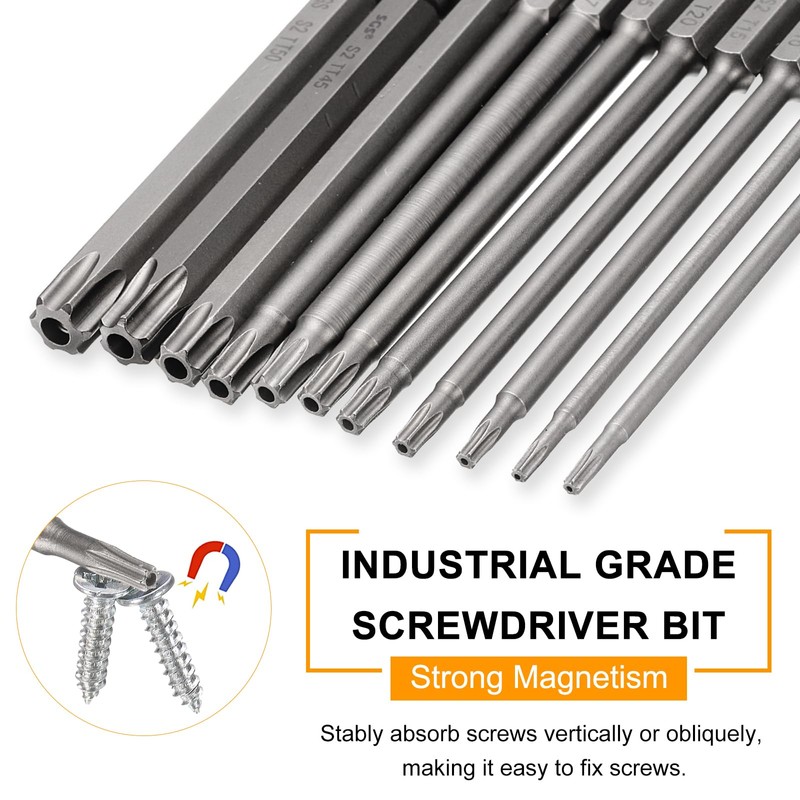 sourcing map 5pcs TT20 Security Torx Head Screwdriver Bit 2.56"