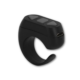 Page Turner mit Fernbedienung, Drahtloser Bluetooth-APP-Page Turning Ring Controller, Remote Scrolling Ring Zum Lesen von Romanen, Aufnehmen von Fotos, Fernsehen (Schwarz)