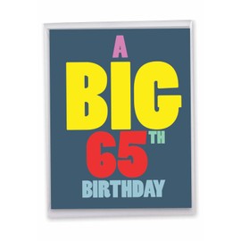 NobleWorks - Jumbo Card for 65th Birthdays (8.5 x 11 Inch) - Fun Milestone Birthday Celebration, Big Group 65 Year Old Greeting - Big 65 J9426MBG