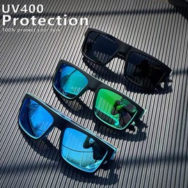 DioKiw Polarized Sunglasses for Men Sporty Style Design Driving Travel Sun Glasses Lightweight Square Frame UV Protection Goggles