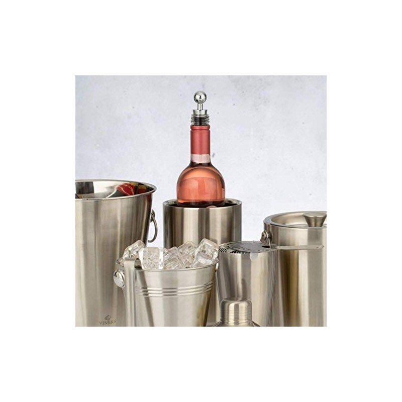 Viners Barware Wine Cooler Double Wall Silver 1.3L, Stainless Steel