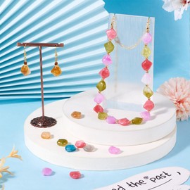 Crafans 180 Pieces Irregular Pentagon Acrylic Beads, 6 Colors Loose Spacers, Chunky Acrylic Beads, Bulk Pack for DIY Bracelets, Necklaces, Jewelry Making