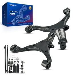 KAX Front Lower Control Arm w/Ball Joint + Sway Bar Links + Outer + Inner Tie Rod Ends + Boots for 02-06 Honda CR-V 2002 2003 2004 2005 2006 Suspension Kit K640399 K640400 12PCS