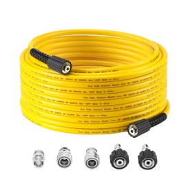 Tool Daily Pressure Washer Hose 100 FT X 1/4", Power Washer Replacement Extension Hose with M22 14mm Fitting, Kink Resistant,3/8" Quick Connect Kit For Gas & Electric Pressure Washer, 3600 PSI